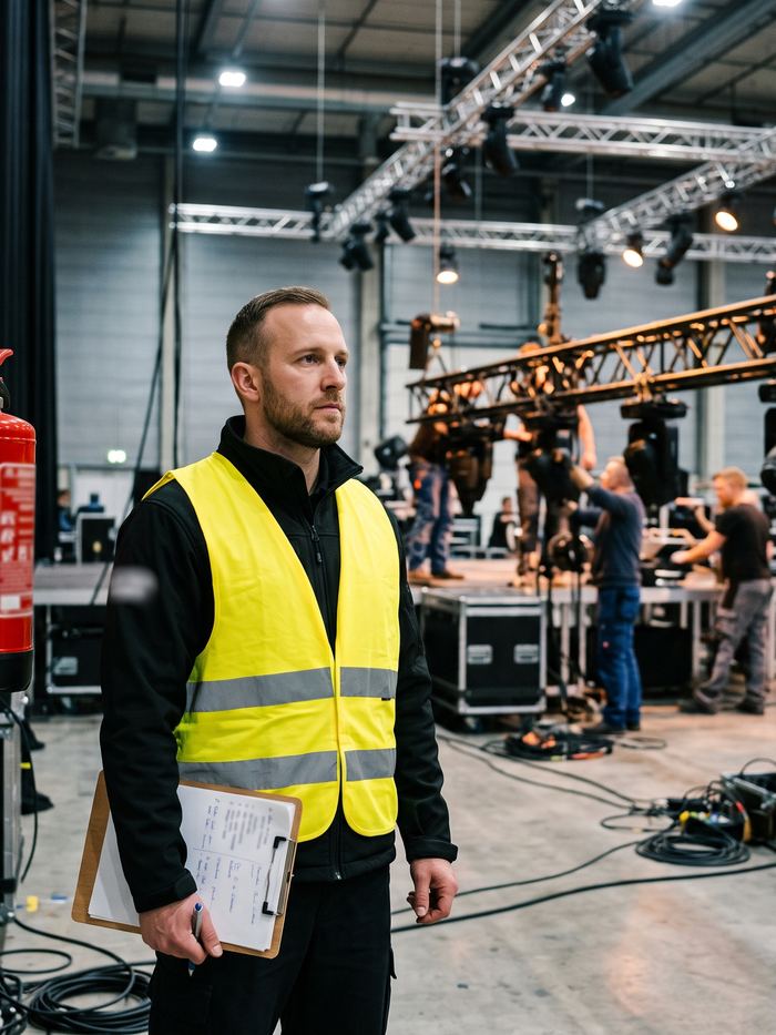 Brandsicherheitswache von Black Rock Security in einer Veranstaltungshalle